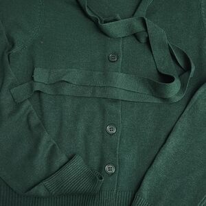 CeCe Green Button-Up Cardigan